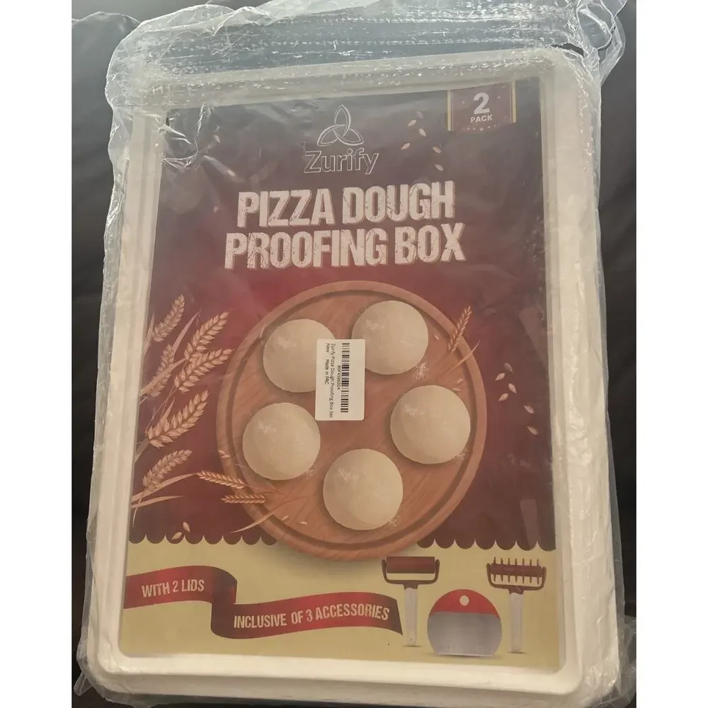 Zurify 2-Pack Pizza Dough Proofing Box System w/ 2 Lids, Stackable 17.5